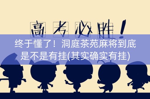 终于懂了！洞庭茶苑麻将到底是不是有挂(其实确实有挂)