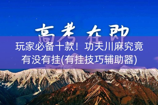 玩家必备十款！功夫川麻究竟有没有挂(有挂技巧辅助器)