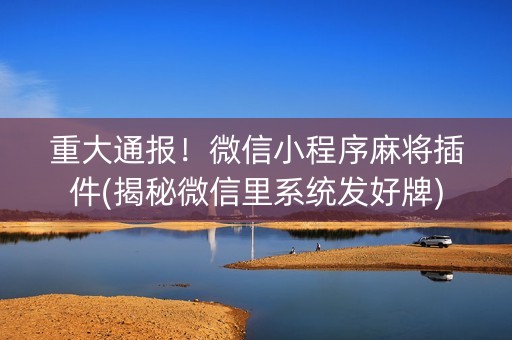 重大通报！微信小程序麻将插件(揭秘微信里系统发好牌)