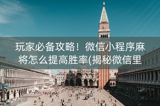玩家必备攻略！微信小程序麻将怎么提高胜率(揭秘微信里插件下载)
