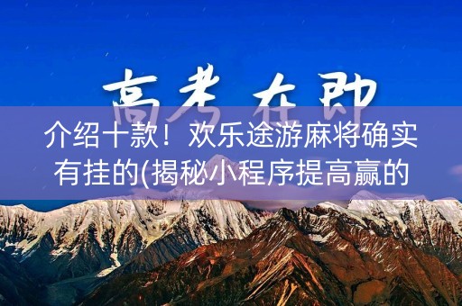 介绍十款！欢乐途游麻将确实有挂的(揭秘小程序提高赢的概率)