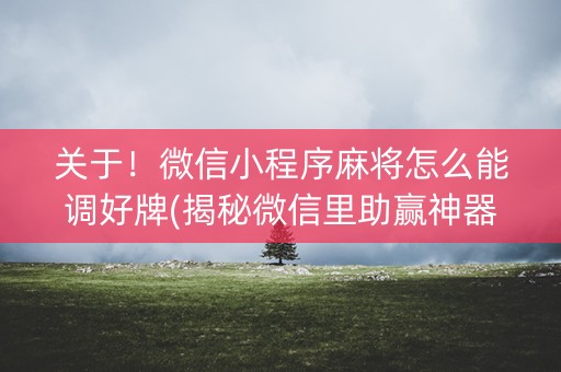 关于！微信小程序麻将怎么能调好牌(揭秘微信里助赢神器购买)