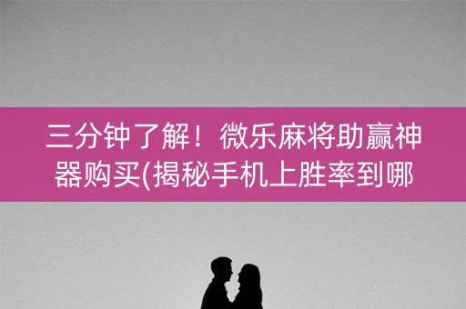 三分钟了解！微乐麻将助赢神器购买(揭秘手机上胜率到哪调)