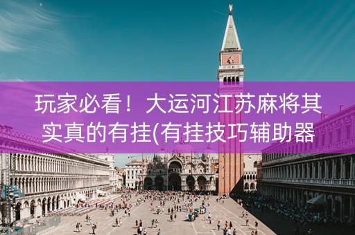 玩家必看！大运河江苏麻将其实真的有挂(有挂技巧辅助器)