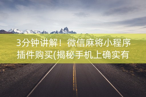 3分钟讲解！微信麻将小程序插件购买(揭秘手机上确实有猫腻)