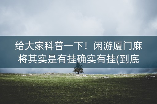 给大家科普一下！闲游厦门麻将其实是有挂确实有挂(到底是不是有挂)