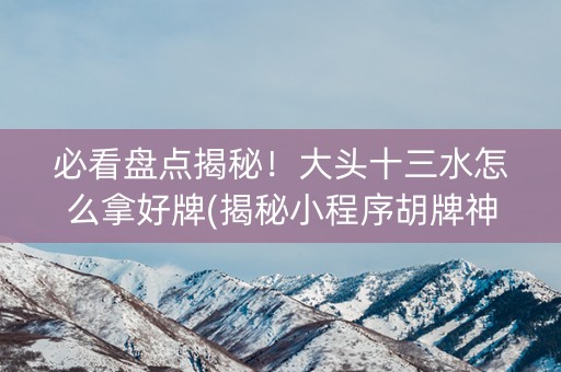必看盘点揭秘！大头十三水怎么拿好牌(揭秘小程序胡牌神器)