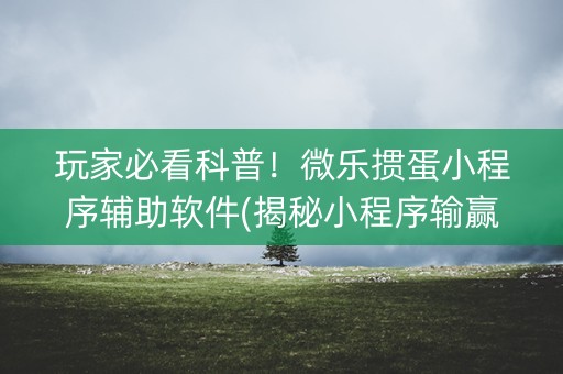 玩家必看科普！微乐掼蛋小程序辅助软件(揭秘小程序输赢技巧)