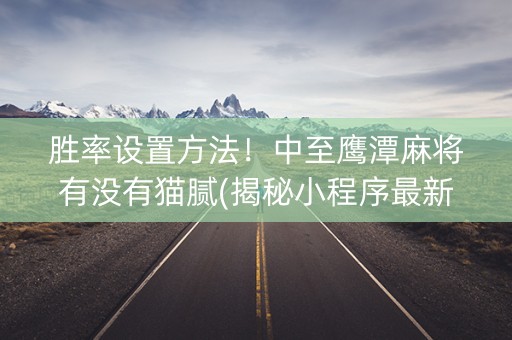 胜率设置方法！中至鹰潭麻将有没有猫腻(揭秘小程序最新神器下载)