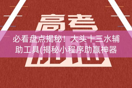 必看盘点揭秘！大头十三水辅助工具(揭秘小程序助赢神器购买)