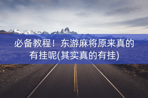 必备教程！东游麻将原来真的有挂呢(其实真的有挂)