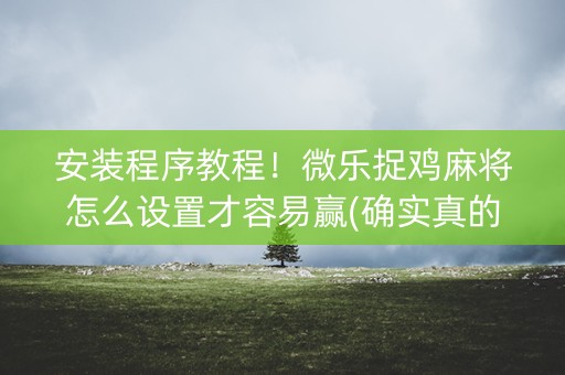 安装程序教程！微乐捉鸡麻将怎么设置才容易赢(确实真的有挂)