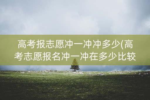 高考报志愿冲一冲冲多少(高考志愿报名冲一冲在多少比较合适)