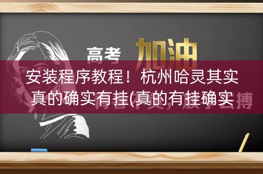 安装程序教程！杭州哈灵其实真的确实有挂(真的有挂确实有挂)