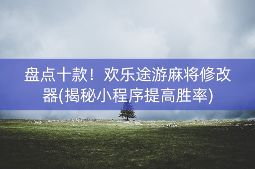 盘点十款！欢乐途游麻将修改器(揭秘小程序提高胜率)