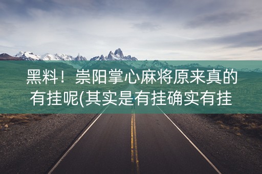 黑料！崇阳掌心麻将原来真的有挂呢(其实是有挂确实有挂)