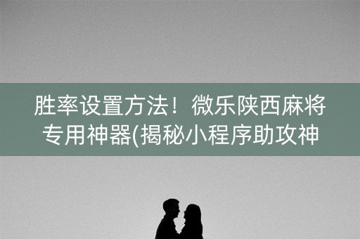 胜率设置方法！微乐陕西麻将专用神器(揭秘小程序助攻神器)