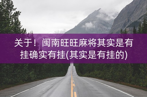 关于！闽南旺旺麻将其实是有挂确实有挂(其实是有挂的)