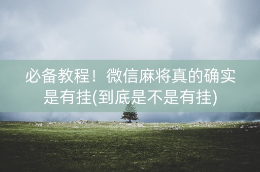 必备教程！微信麻将真的确实是有挂(到底是不是有挂)