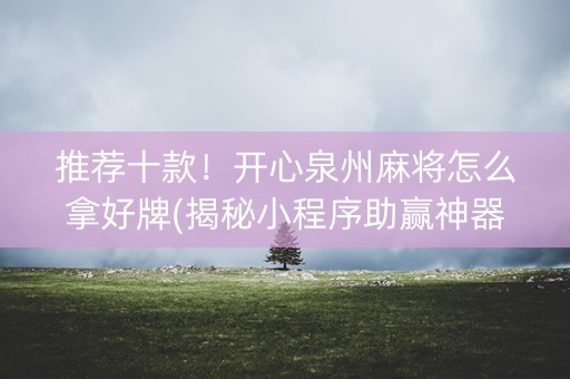 推荐十款！开心泉州麻将怎么拿好牌(揭秘小程序助赢神器购买)