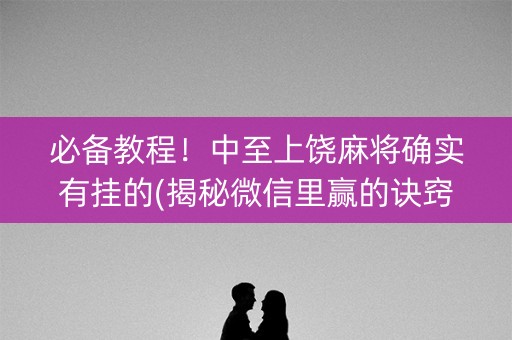 必备教程！中至上饶麻将确实有挂的(揭秘微信里赢的诀窍)