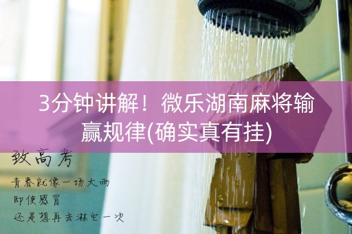3分钟讲解！微乐湖南麻将输赢规律(确实真有挂)