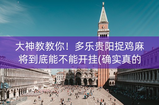 大神教教你！多乐贵阳捉鸡麻将到底能不能开挂(确实真的有挂)