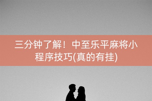 三分钟了解！中至乐平麻将小程序技巧(真的有挂)