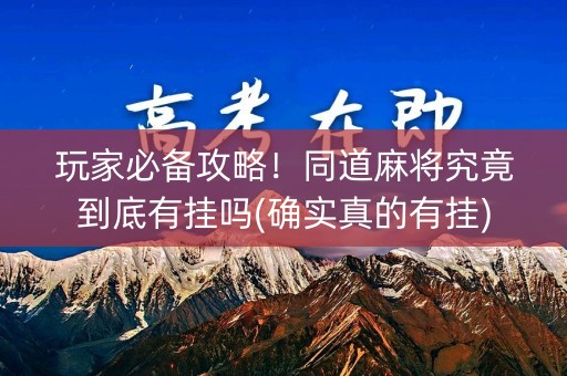 玩家必备攻略！同道麻将究竟到底有挂吗(确实真的有挂)