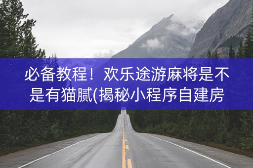 必备教程！欢乐途游麻将是不是有猫腻(揭秘小程序自建房怎么赢)