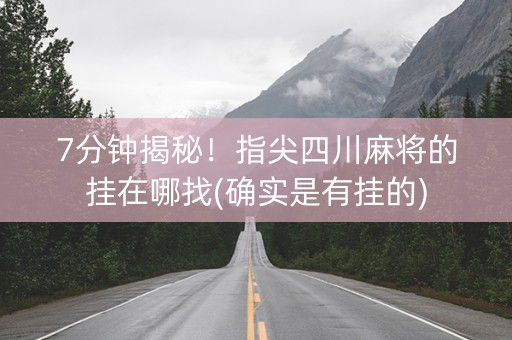 7分钟揭秘！指尖四川麻将的挂在哪找(确实是有挂的)