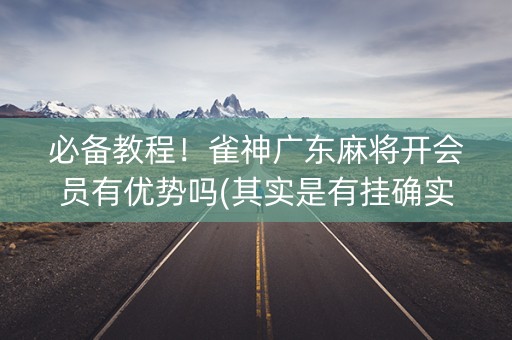 必备教程！雀神广东麻将开会员有优势吗(其实是有挂确实有挂)