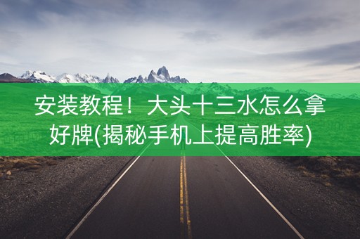 安装教程！大头十三水怎么拿好牌(揭秘手机上提高胜率)