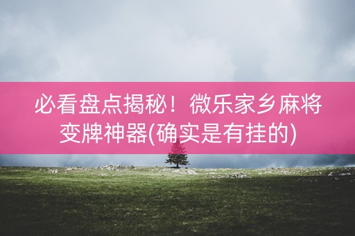 必看盘点揭秘！微乐家乡麻将变牌神器(确实是有挂的)