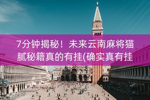 7分钟揭秘！未来云南麻将猫腻秘籍真的有挂(确实真有挂)