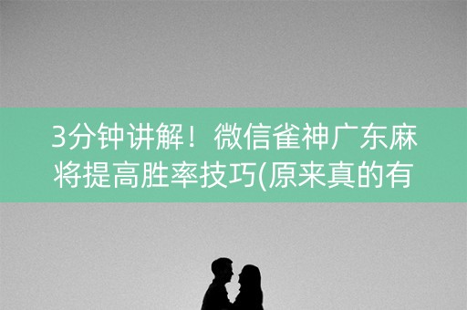 3分钟讲解！微信雀神广东麻将提高胜率技巧(原来真的有挂呢)