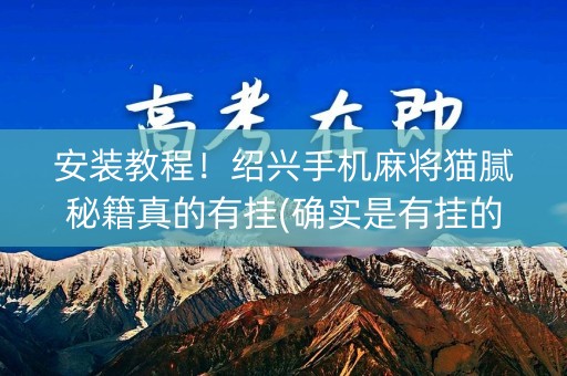 安装教程！绍兴手机麻将猫腻秘籍真的有挂(确实是有挂的)