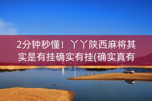 2分钟秒懂！丫丫陕西麻将其实是有挂确实有挂(确实真有挂)