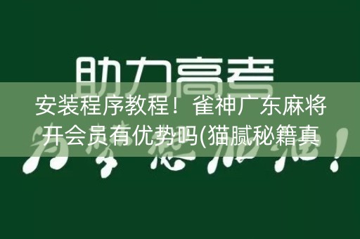 安装程序教程！雀神广东麻将开会员有优势吗(猫腻秘籍真的有挂)