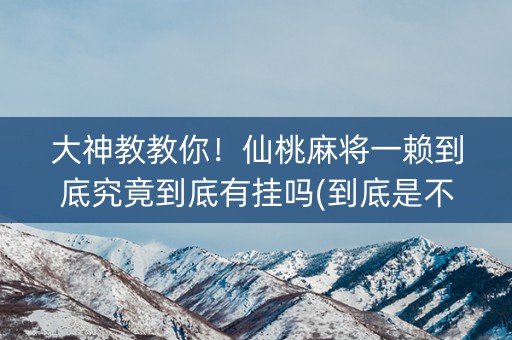 大神教教你！仙桃麻将一赖到底究竟到底有挂吗(到底是不是有挂)