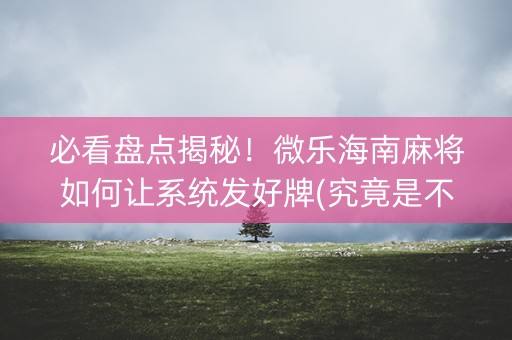 必看盘点揭秘！微乐海南麻将如何让系统发好牌(究竟是不是有挂)