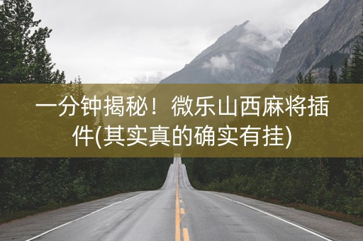 一分钟揭秘！微乐山西麻将插件(其实真的确实有挂)