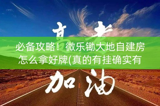 必备攻略！微乐锄大地自建房怎么拿好牌(真的有挂确实有挂)