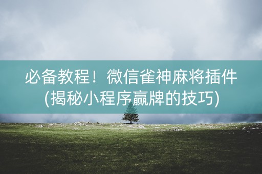 必备教程！微信雀神麻将插件(揭秘小程序赢牌的技巧)