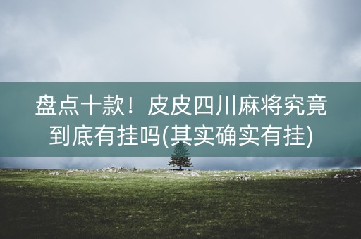盘点十款！皮皮四川麻将究竟到底有挂吗(其实确实有挂)