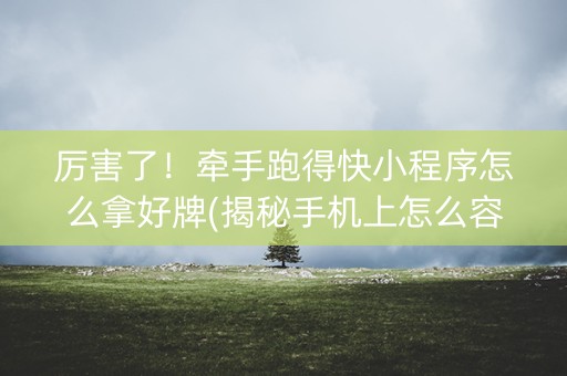 厉害了！牵手跑得快小程序怎么拿好牌(揭秘手机上怎么容易赢)