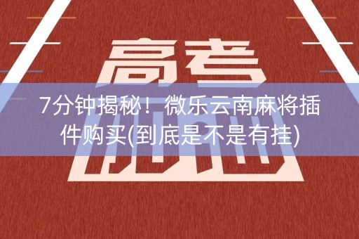 7分钟揭秘！微乐云南麻将插件购买(到底是不是有挂)