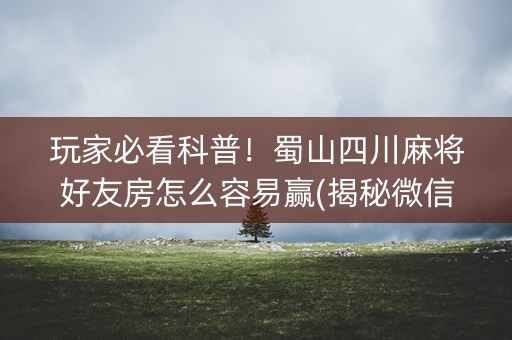 玩家必看科普！蜀山四川麻将好友房怎么容易赢(揭秘微信里赢牌的技巧)