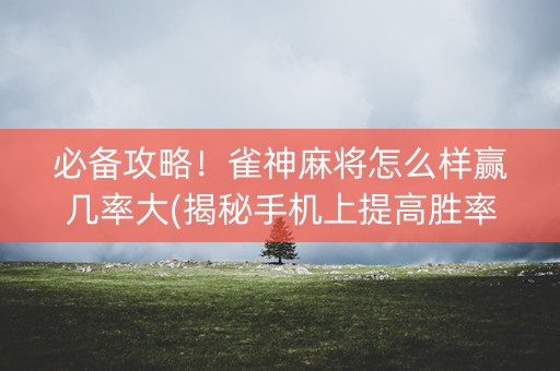 必备攻略！雀神麻将怎么样赢几率大(揭秘手机上提高胜率)