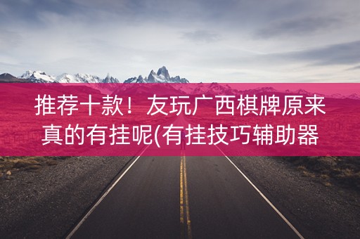 推荐十款！友玩广西棋牌原来真的有挂呢(有挂技巧辅助器)